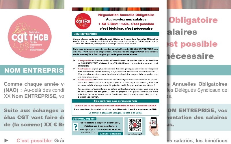 Négociations Annuelles Obligatoires (Modèle De Tract NAO) | CGT THCB